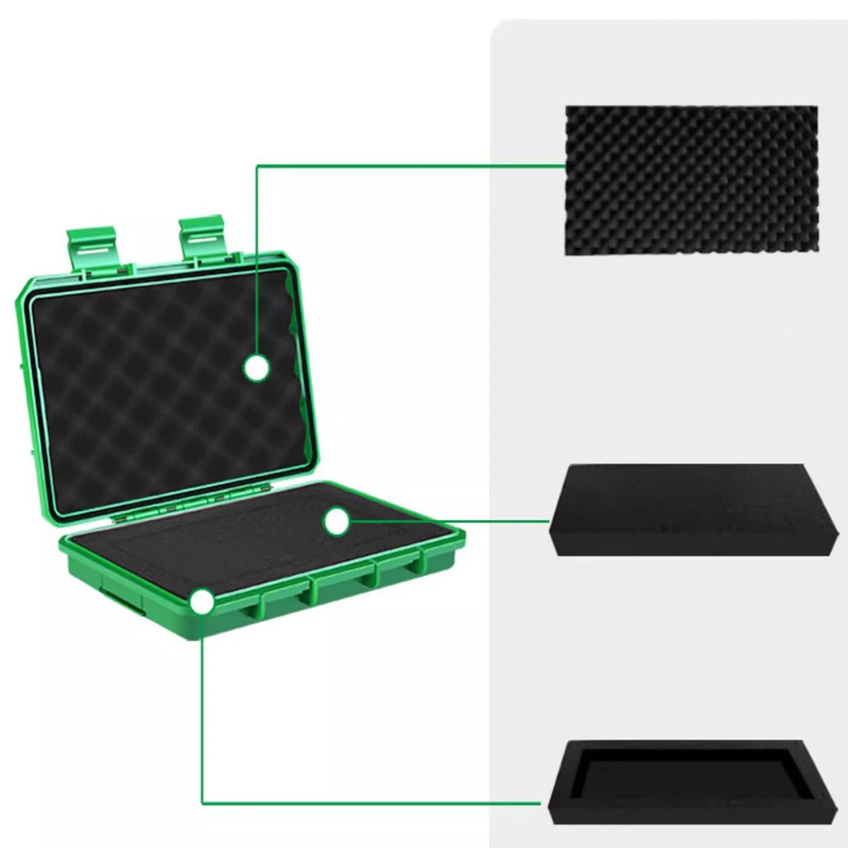 QuietVault: Airtight Phone Vault with pre-cut foam. Lockable, Shockproof.